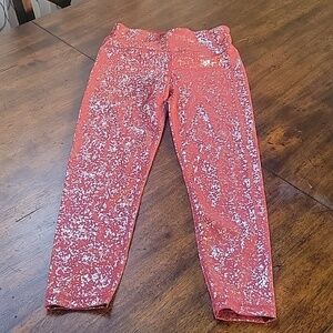 NWT Sweaty Betty Goddess 7/8 Workout Leggings Size Small Red Terrazzo Foil Print